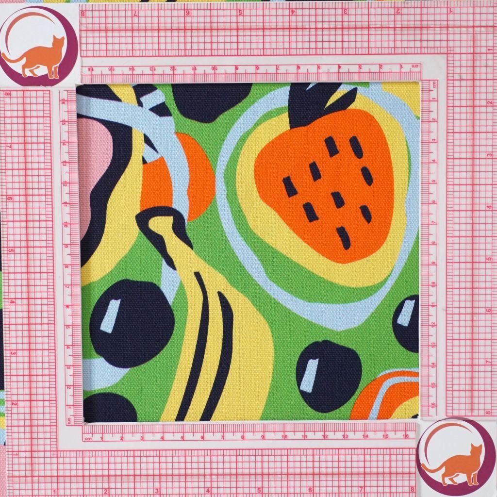 Preview: Dekostoff Canvas abstrakte Früchte grün gelb